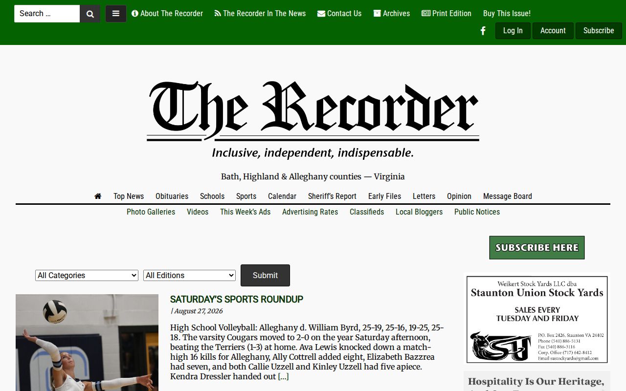Highland County crime news article archive from The Recorder